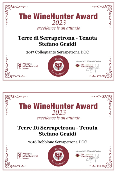 WINEHUNTER CONFIRM ROBBIONE &amp; COLLEQUANTO THE BEST RED AUTOCTONOUS WINES